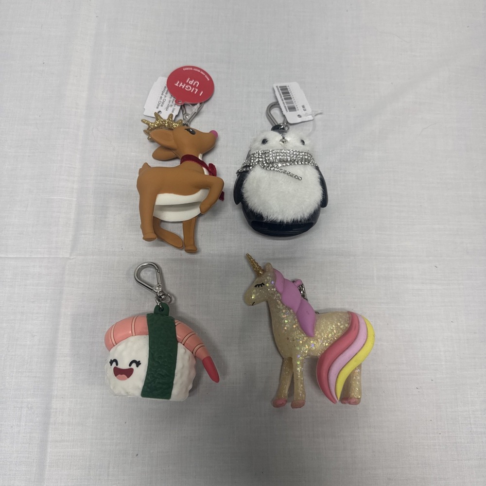 Bath & Body Works PocketBac Hand Sanitizer Holder Lot of 4 Light Up Rudolph New